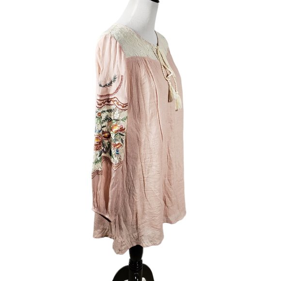 UMGEE USA Women's Small Light Pink Bohemian Short Dress - Gently Used - Picture 6 of 8